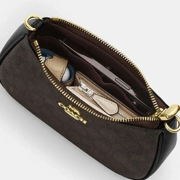 New COACH Teri Mini Crossbody Bag In Signature Canvas With Bow Print - Picture 6 of 10